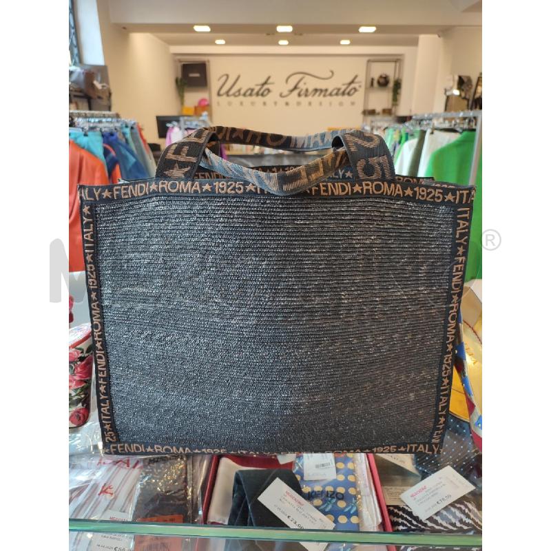 BORSA DONNA NERA RAFIA FENDI ROMA | Mercatino dell'Usato Roma montemario 2