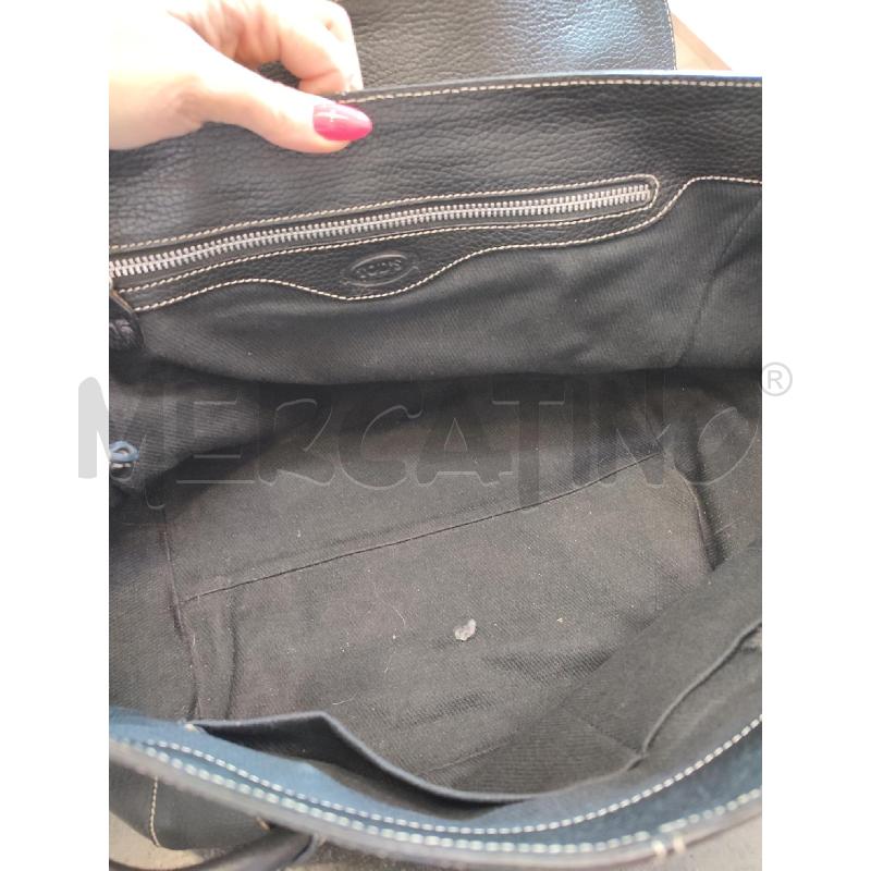 BORSA DONNA NERA TOD'S CUCITURE BEIGE | Mercatino dell'Usato Roma montemario 3