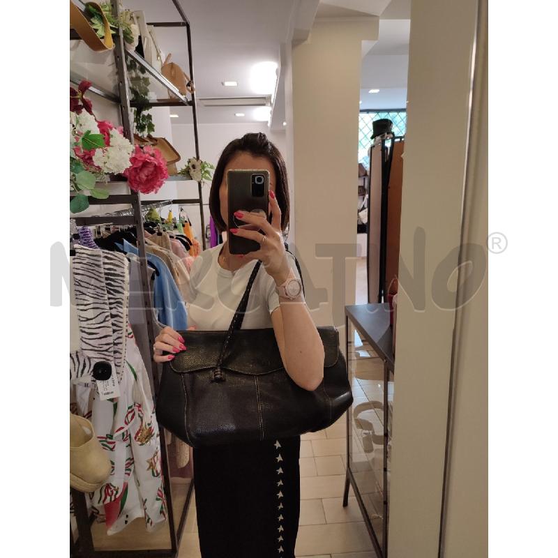 BORSA DONNA NERA TOD'S CUCITURE BEIGE | Mercatino dell'Usato Roma montemario 4