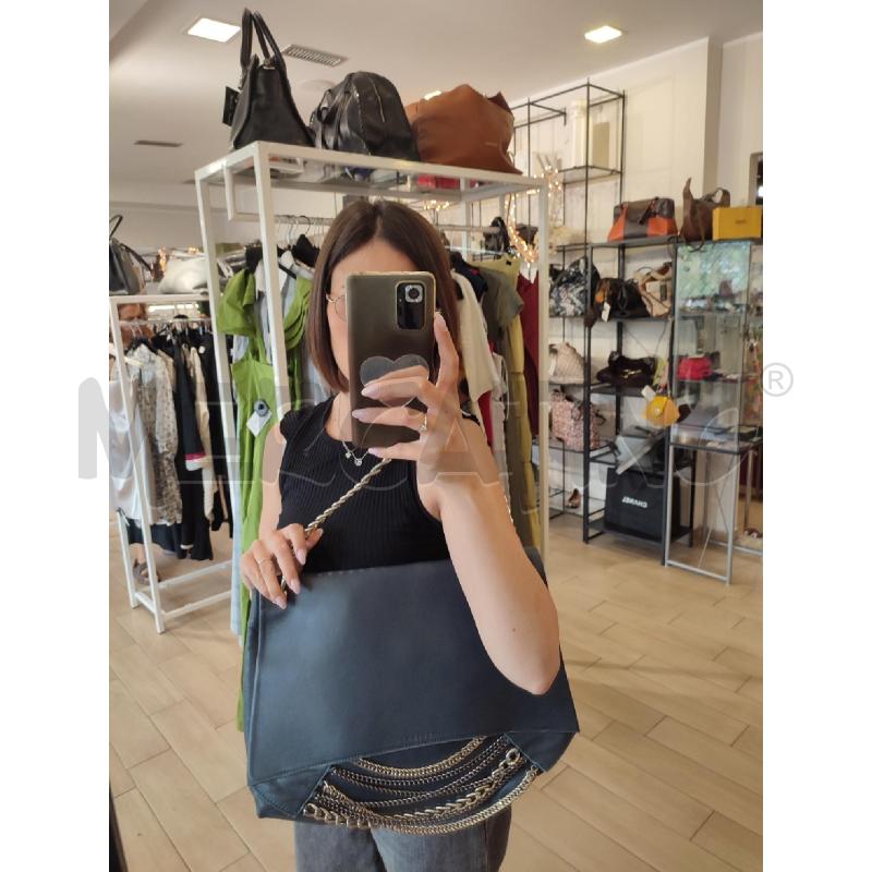 BORSA DONNA ORCIANI BLU PELLE CATENE  | Mercatino dell'Usato Roma montemario 4