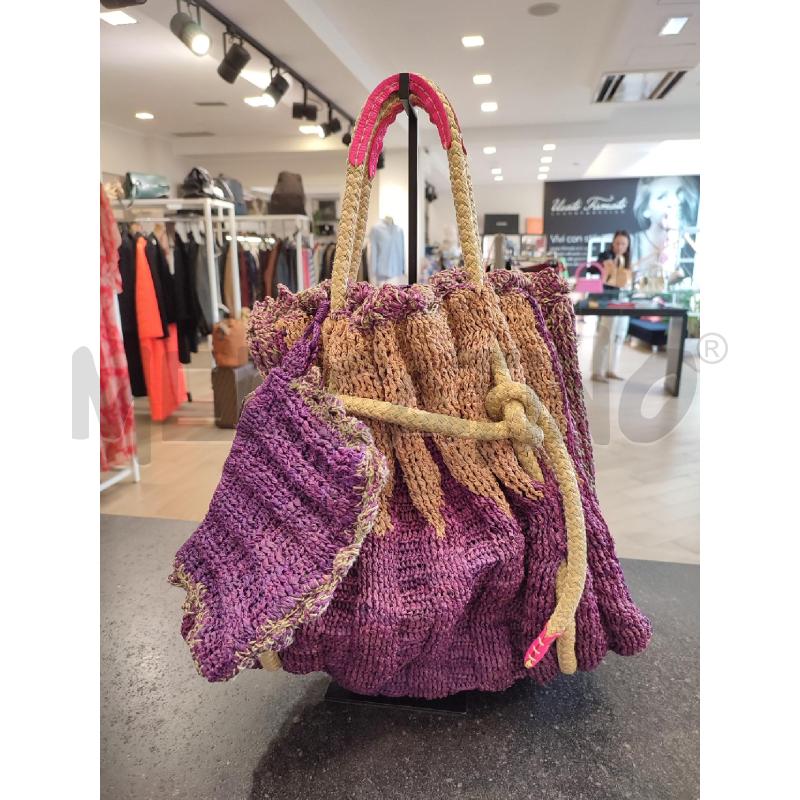 BORSA DONNA VIOLA RAFIA JAMIN PUECH | Mercatino dell'Usato Roma montemario 1