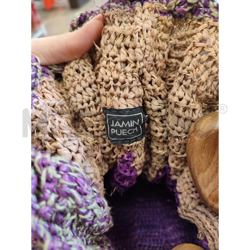 BORSA DONNA VIOLA RAFIA JAMIN PUECH | Mercatino dell'Usato Roma montemario 2