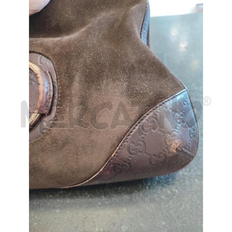 BORSA GUCCI HASLER HOBO MARRONE SCAMOSCIATA DA RIV | Mercatino dell'Usato Roma montemario 4