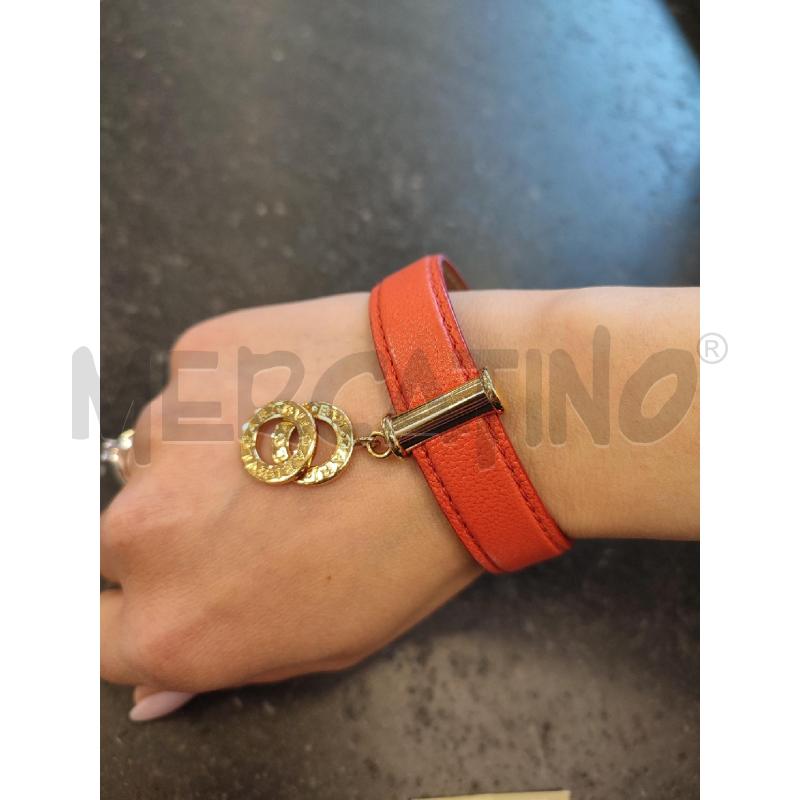 BRACCIALE BULGARI PELLE ROSSA DOPPIO CERCHIO | Mercatino dell'Usato Roma montemario 1