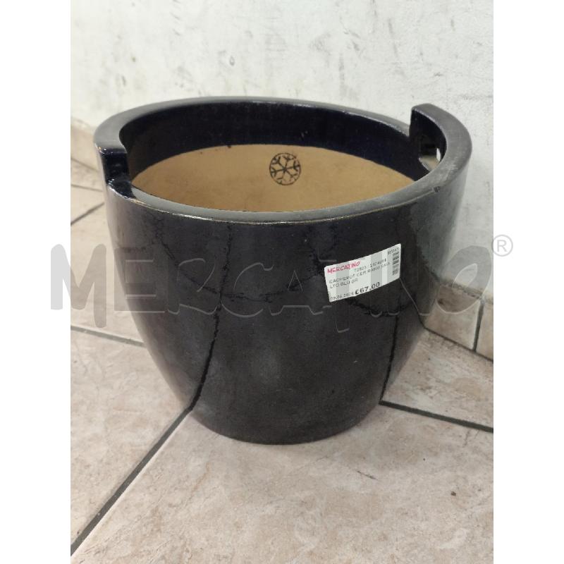 CACHEPOT CER RAKU SMALTO BLU GR | Mercatino dell'Usato Roma montemario 1