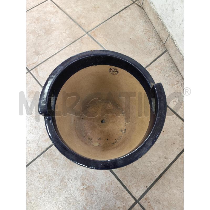 CACHEPOT CER RAKU SMALTO BLU GR | Mercatino dell'Usato Roma montemario 3