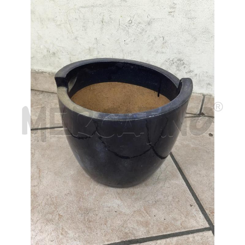 CACHEPOT CER RAKU SMALTO BLU PICC | Mercatino dell'Usato Roma montemario 2