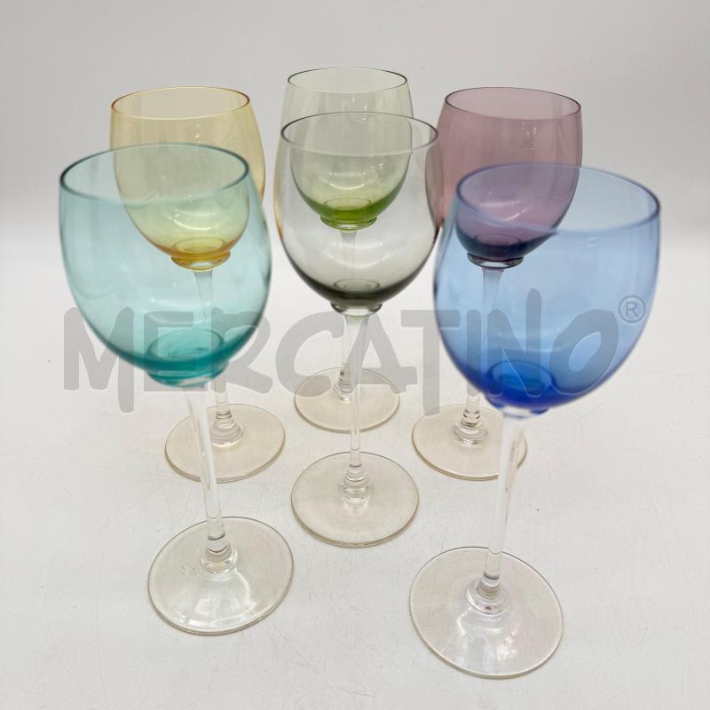CALICI CRISTALLO COLORATI 6PZ | Mercatino dell'Usato Roma montemario 1