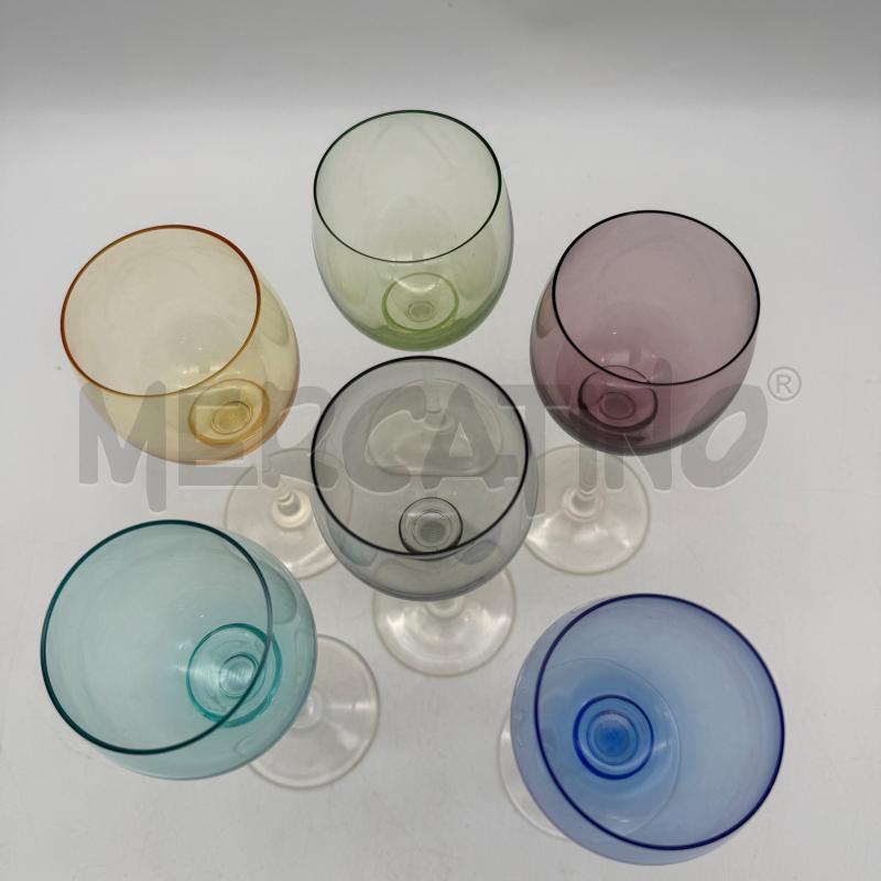 CALICI CRISTALLO COLORATI 6PZ | Mercatino dell'Usato Roma montemario 2
