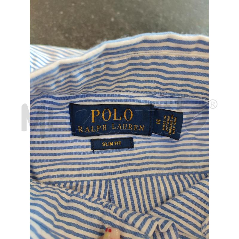 CAMICIA B RIGHE CELESTE RALPH LAUREN BLU  | Mercatino dell'Usato Roma montemario 2