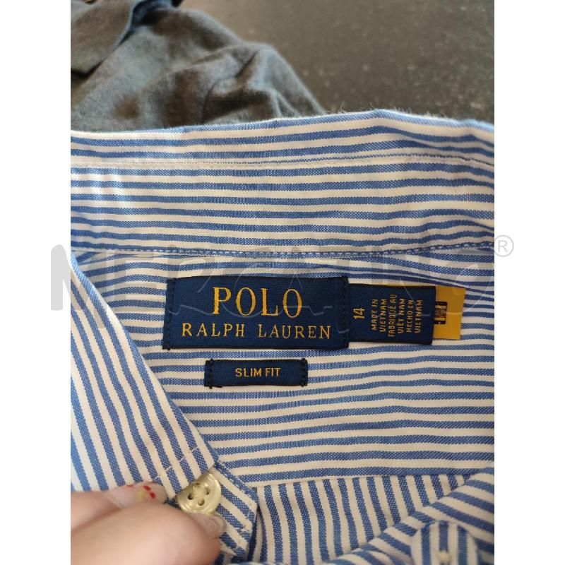 CAMICIA B RIGHE CELESTE RALPH LAUREN BLU  | Mercatino dell'Usato Roma montemario 3