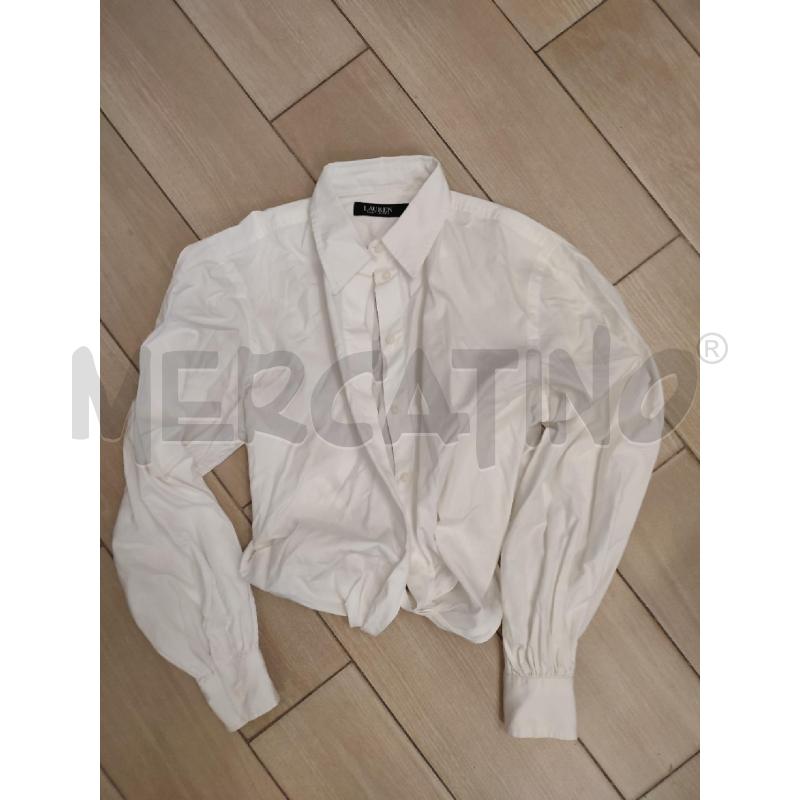 CAMICIA DONNA BIANCA CROP RALPH LAUREN | Mercatino dell'Usato Roma montemario 1