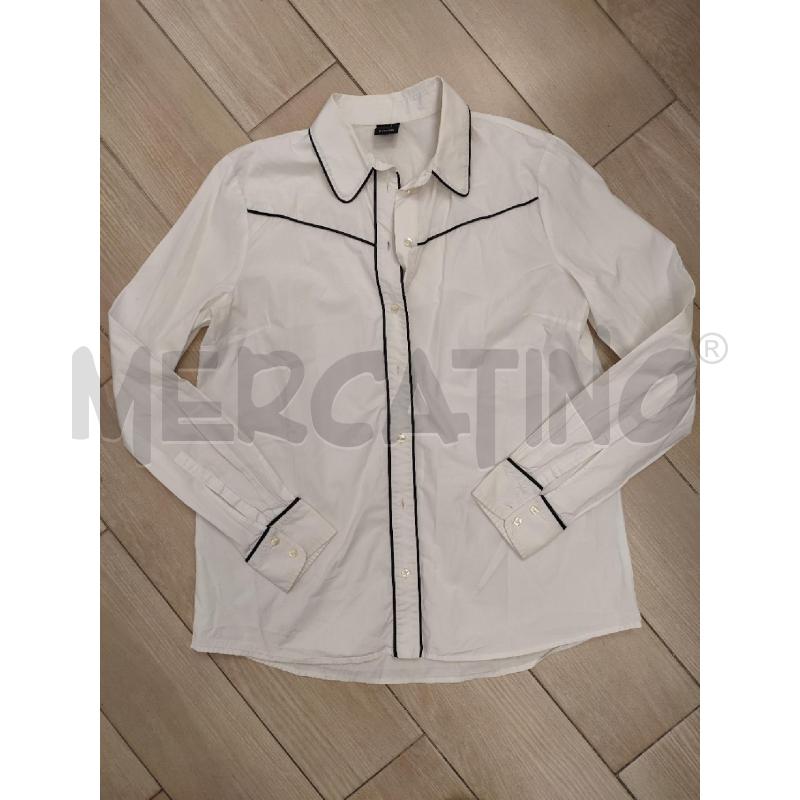 CAMICIA DONNA BIANCO PINKO BORDO NERO | Mercatino dell'Usato Roma montemario 1
