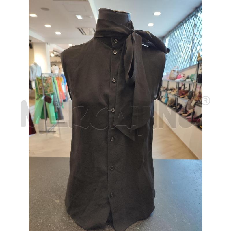 CAMICIA DONNA NERA MALIPARMI LACCIO COLLO | Mercatino dell'Usato Roma montemario 1