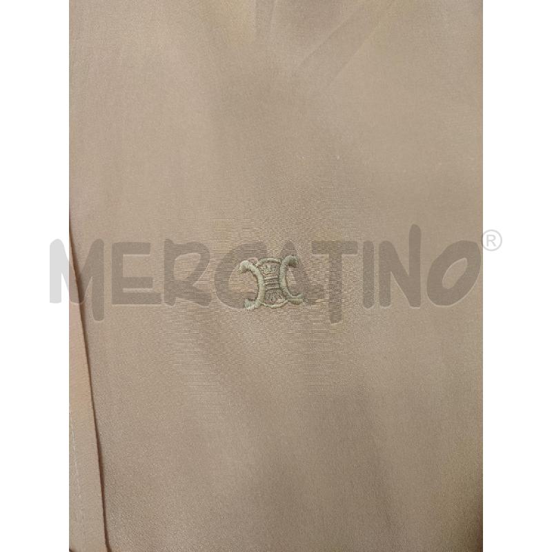 CAMICIA DONNA ROSA CELINE SETA LOGO RICAMATO  | Mercatino dell'Usato Roma montemario 2