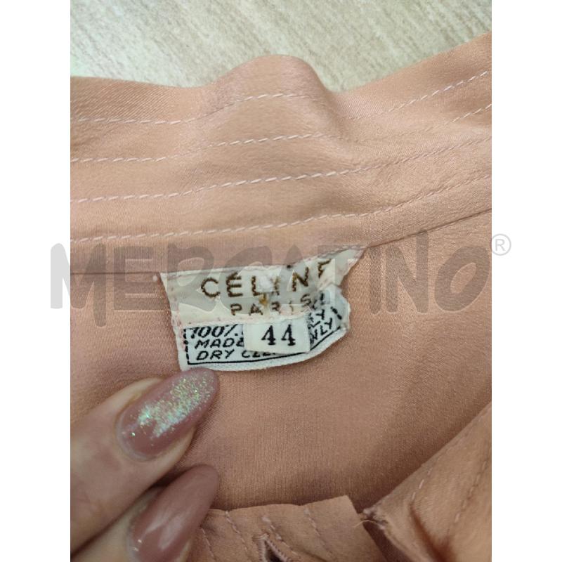 CAMICIA DONNA ROSA CELINE SETA LOGO RICAMATO  | Mercatino dell'Usato Roma montemario 3