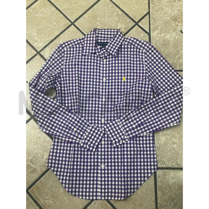CAMICIA DONNA VIOLA RALPH LAUREN QUADRI GIALLO | Mercatino dell'Usato Roma montemario 1