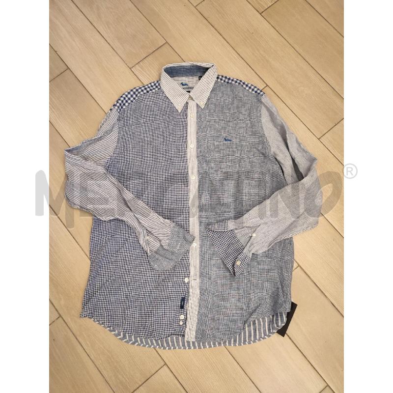 CAMICIA UOMO BLU QUADRETTI HARMONT & BLAINE | Mercatino dell'Usato Roma montemario 1
