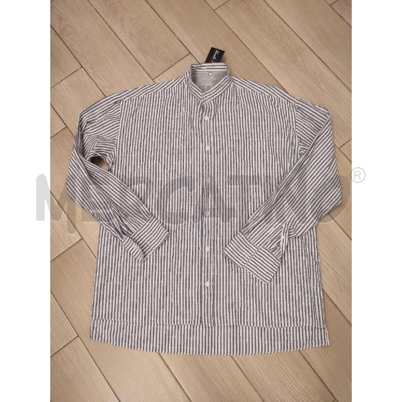 CAMICIA UOMO BLU RIGHE COREANA ELEVENTY | Mercatino dell'Usato Roma montemario 1