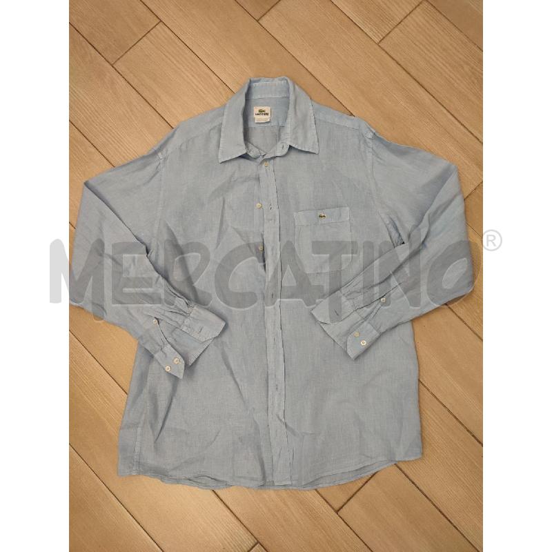 CAMICIA UOMO CELESTE LACOSTE LINO | Mercatino dell'Usato Roma montemario 1