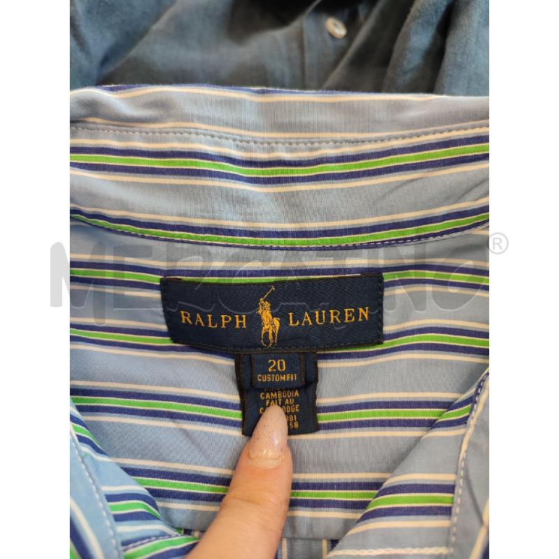 CAMICIA UOMO CELESTE RIGHE RALPH LAUREN | Mercatino dell'Usato Roma montemario 2