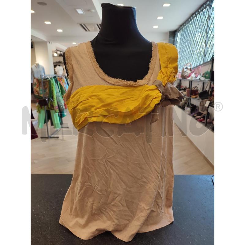 CANOTTA DONNA BEIGE LANVIN FASCIA GIALLA | Mercatino dell'Usato Roma montemario 1
