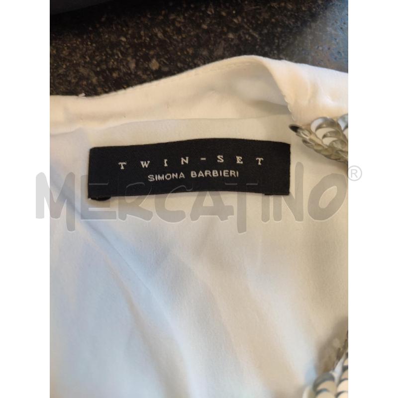 CANOTTA DONNA BIANCA TWINSET PAILLETTES | Mercatino dell'Usato Roma montemario 2