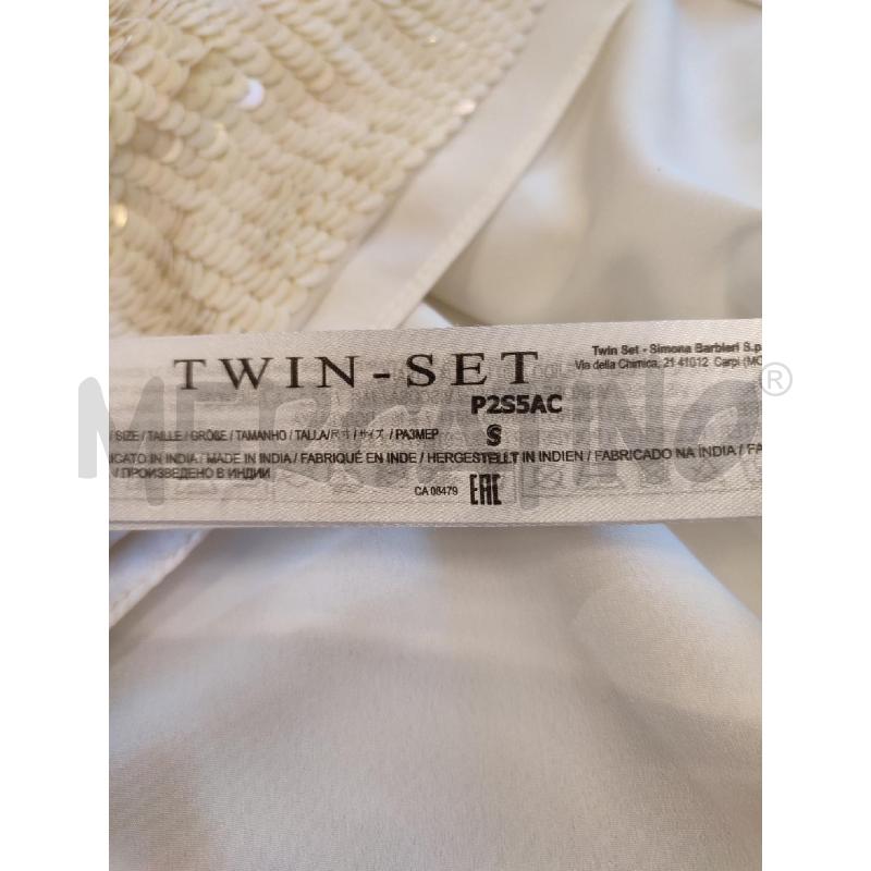 CANOTTA DONNA BIANCA TWINSET PAILLETTES | Mercatino dell'Usato Roma montemario 3