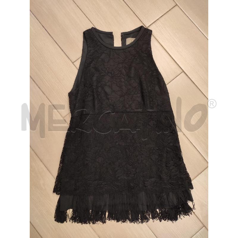 CANOTTA DONNA NERA SPACE PIZZO FRANGE | Mercatino dell'Usato Roma montemario 1