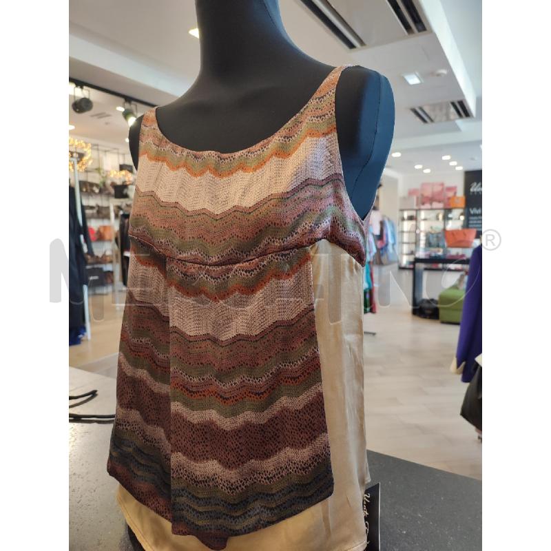CANOTTA DONNA VERDE BEIGE SETA MANILA GRACE | Mercatino dell'Usato Roma montemario 2