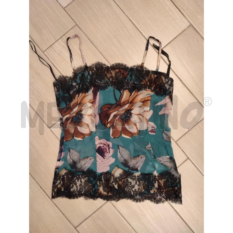 CANOTTA DONNA VERDE D&G PIZZO NERO | Mercatino dell'Usato Roma montemario 1