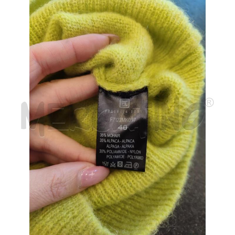 CANOTTA DONNA VERDE LIME FEDERICA TOSI MOHAIR | Mercatino dell'Usato Roma montemario 2
