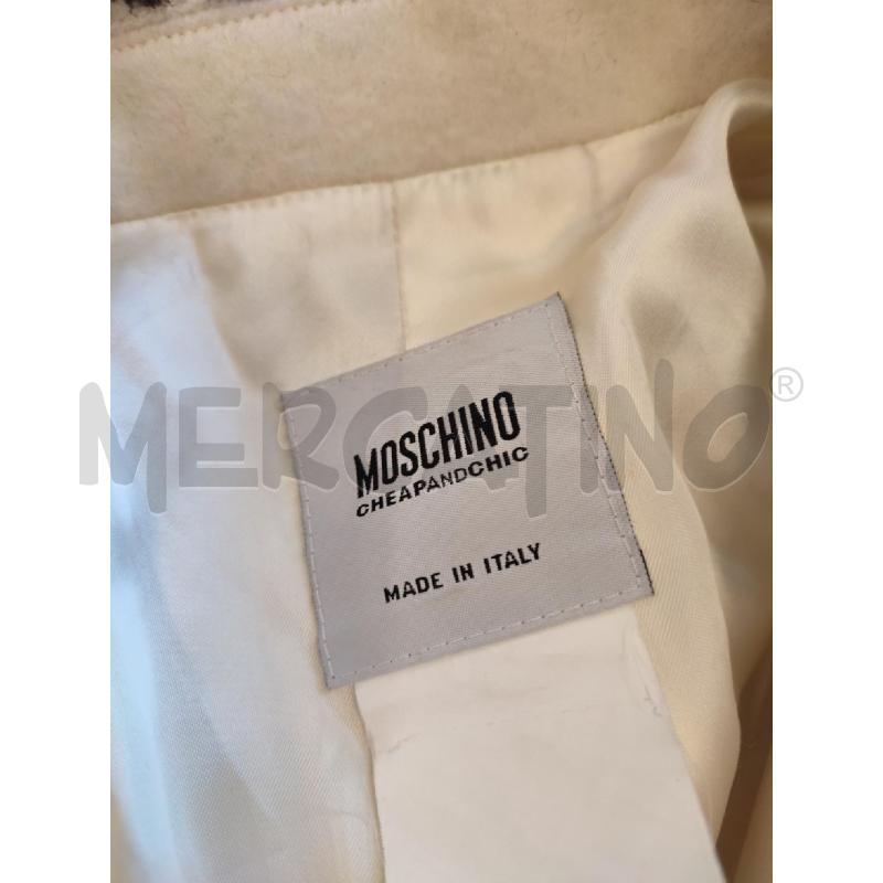 CAPPOTTO DONNA BEIGE MOSCHINO DISEGNO NERO  | Mercatino dell'Usato Roma montemario 4