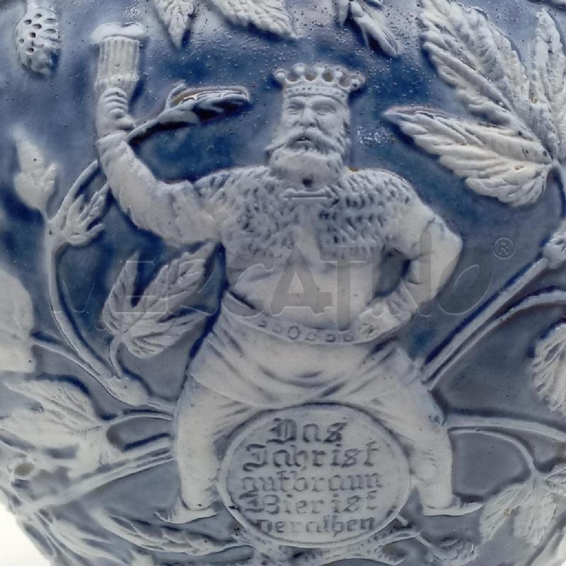 CARAFFA CER TEDESCA BLU DECORO FOGLIE | Mercatino dell'Usato Roma montemario 5