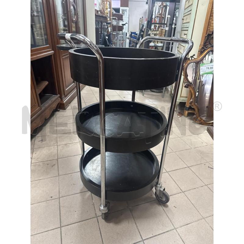 CARRELLO CROMO LEG NERO ROTELLE 3VASS | Mercatino dell'Usato Roma montemario 1