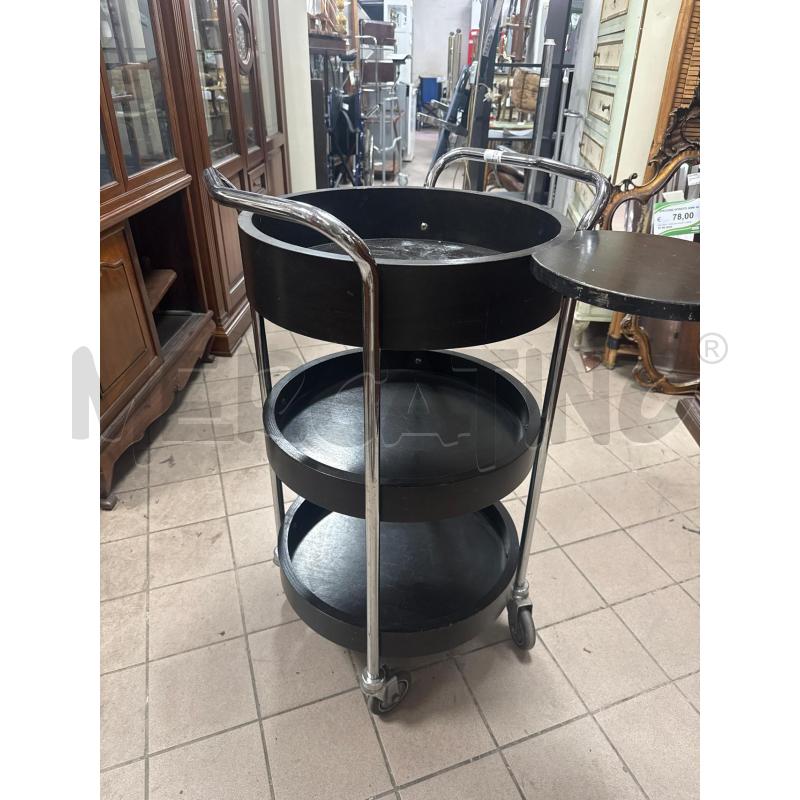 CARRELLO CROMO LEG NERO ROTELLE 3VASS | Mercatino dell'Usato Roma montemario 2