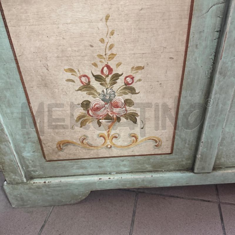 CASSAPANCA DIPINTA VERDE BEIGE FIORI | Mercatino dell'Usato Roma montemario 3
