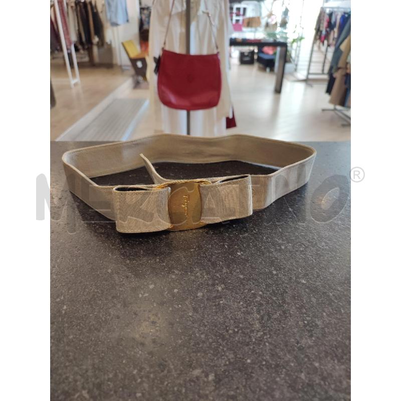 CINTURA DONNA BEIGE SALVATORE FERRAGAMO TESSUTO | Mercatino dell'Usato Roma montemario 1