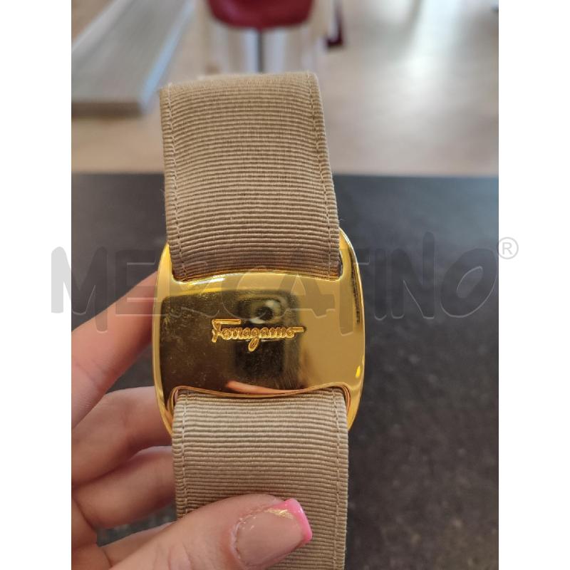 CINTURA DONNA BEIGE SALVATORE FERRAGAMO TESSUTO | Mercatino dell'Usato Roma montemario 2