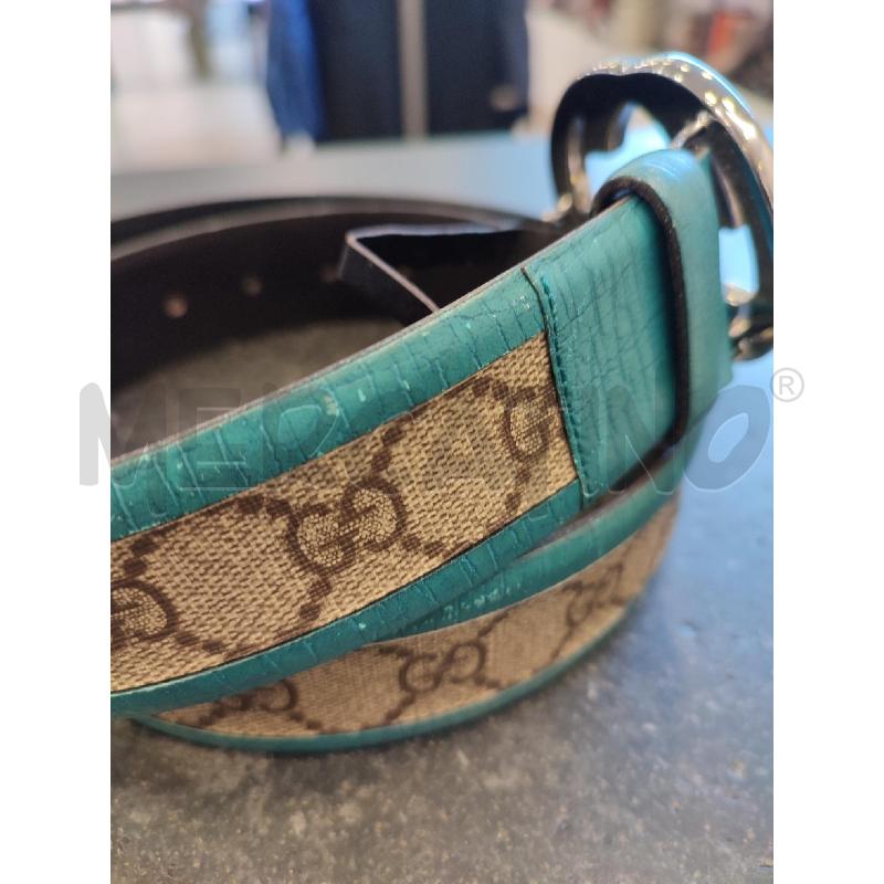CINTURA DONNA CELESTE GUCCI 214264 | Mercatino dell'Usato Roma montemario 2