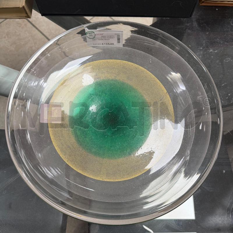 CIOTOLA VETRO TONDA FONDO VERDE INCLUSIONI ORO | Mercatino dell'Usato Roma montemario 1