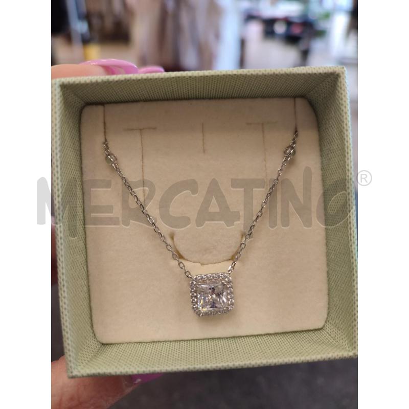 COLLANA ARGENTO  CIONDOLO QUADRATO | Mercatino dell'Usato Roma montemario 2