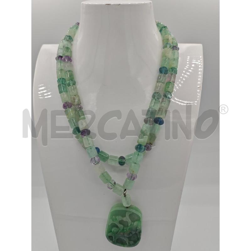 COLLANA CHIUSURA MET PIETRE VERDI | Mercatino dell'Usato Roma montemario 1