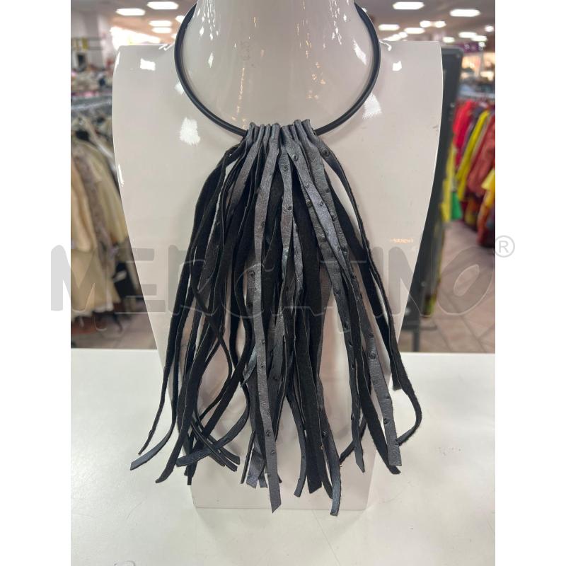 COLLANA GRIGIO FRANGE TONDO NERO | Mercatino dell'Usato Roma montemario 1