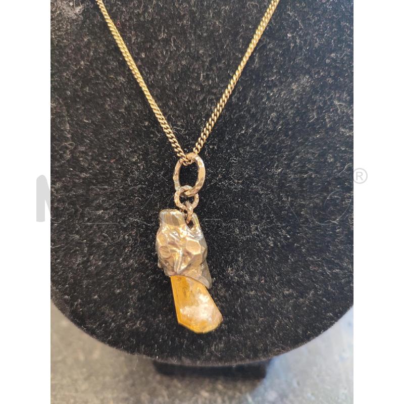 COLLANA PRADA DORATA QUARZAO CITRINO  | Mercatino dell'Usato Roma montemario 2