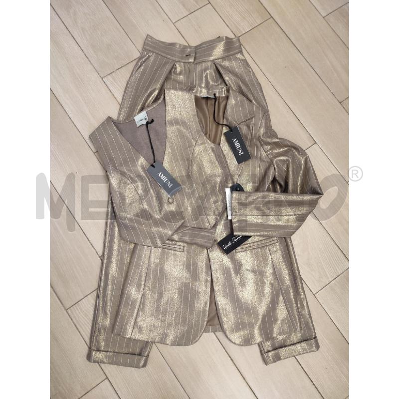 COMPLETO DONNA AMIUNI DORATO GESSATO 3PZ  | Mercatino dell'Usato Roma montemario 1