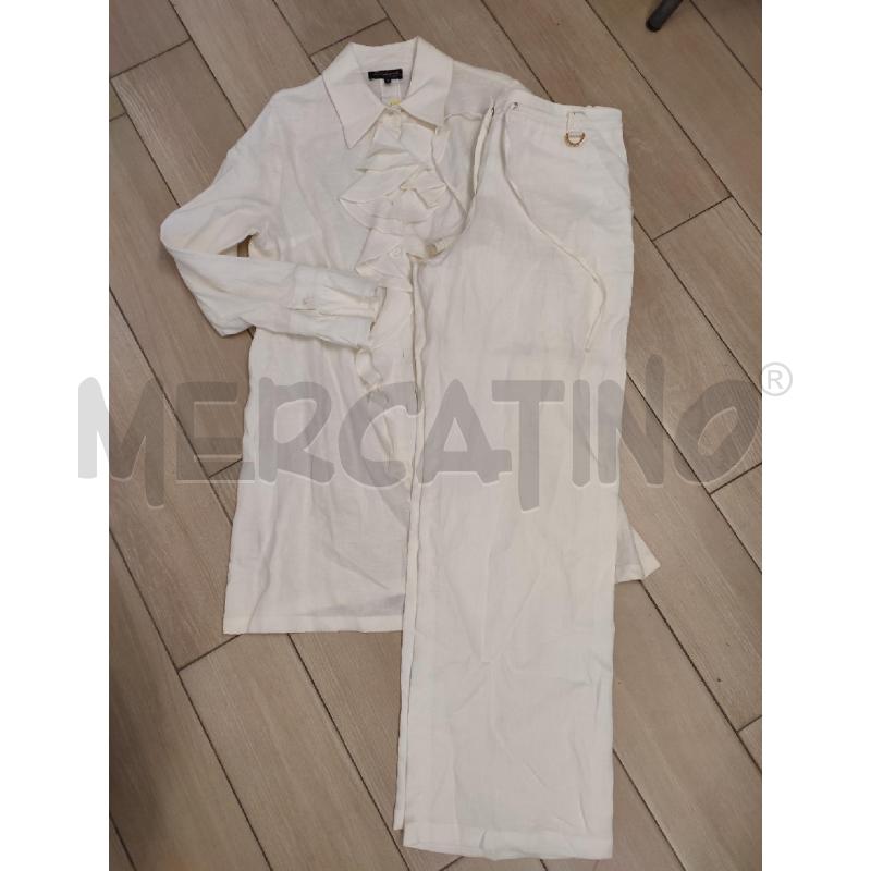 COMPLETO DONNA BIANCO LUISA SPAGNOLI LINO | Mercatino dell'Usato Roma montemario 1