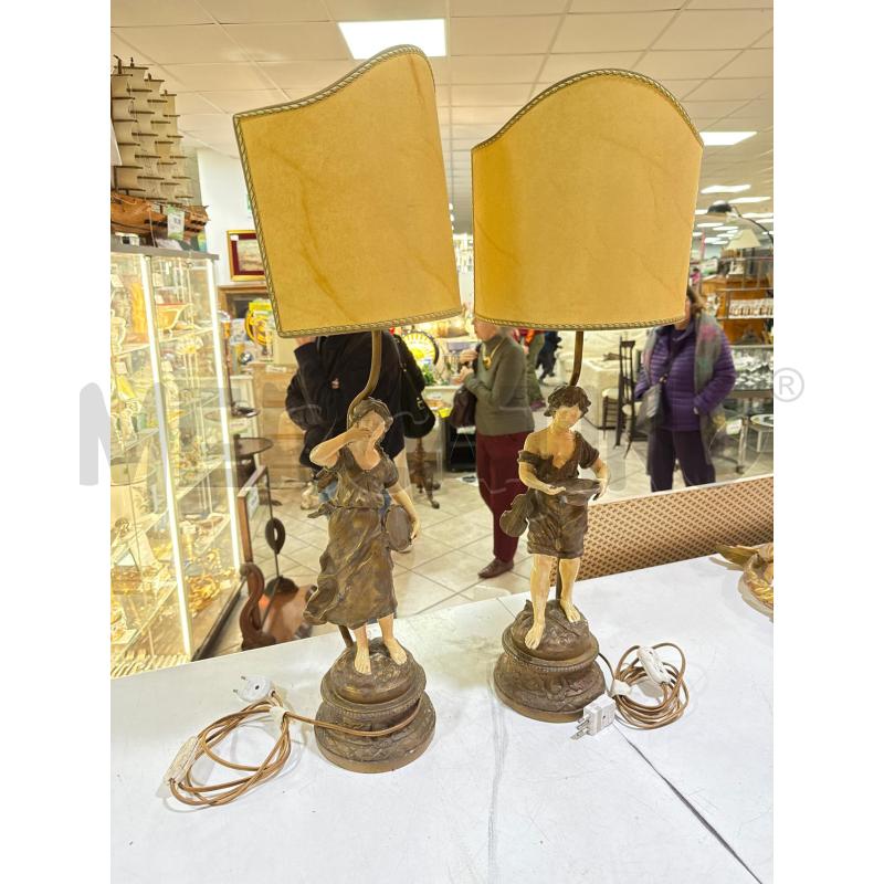 COPPIA LAMPADE ANTIMONIO FIRMA MOUEAU LUI LEI | Mercatino dell'Usato Roma montemario 1