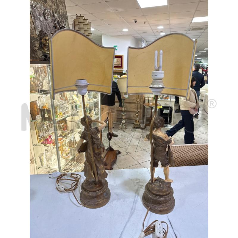 COPPIA LAMPADE ANTIMONIO FIRMA MOUEAU LUI LEI | Mercatino dell'Usato Roma montemario 4