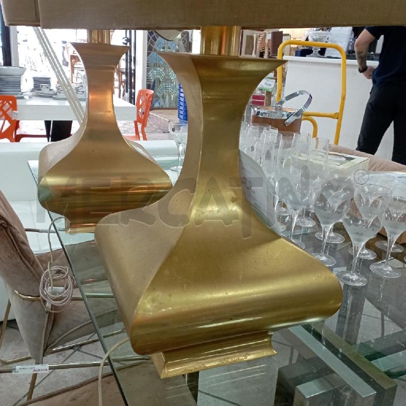 COPPIA LAMPADE DORATE PARAL MARRONE | Mercatino dell'Usato Roma montemario 2